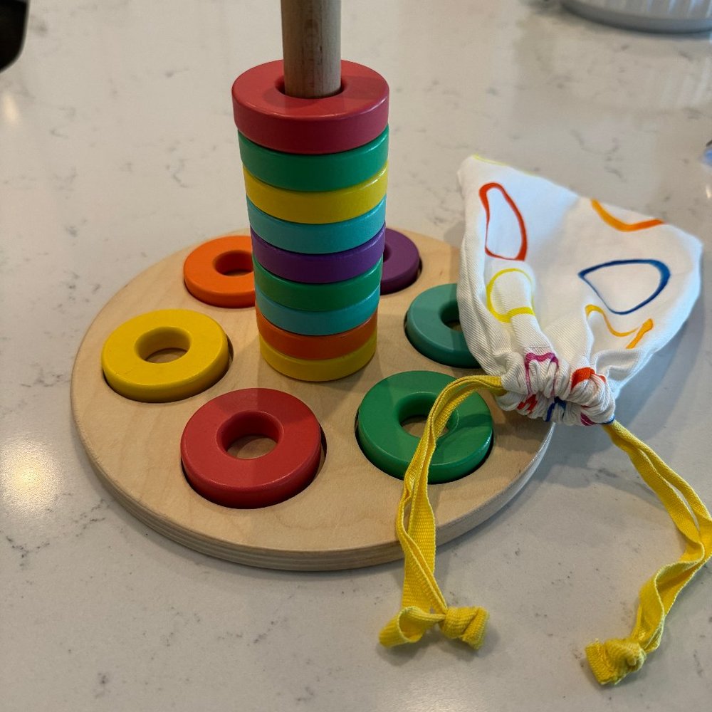 Lovevery Flexible Wooden Ring Stacker (bag included)